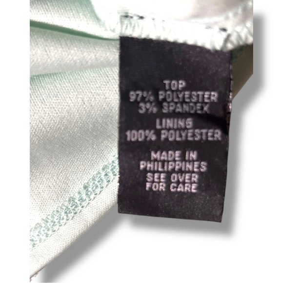 Bwear Mint Green Women's Sleeveless High Neck Scallop Arms Pleated Blouse - Picture 11 of 15